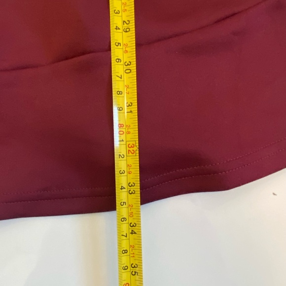 Maroon Dress w. Black Lace Neckline - Picture 7 of 9